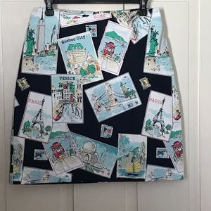 Talbots Petites City Scenes A-Line Skirt, Size 6P